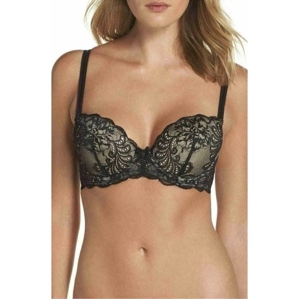 NWT Le Mystere Sz 32G 32DDDD 2435 Sophia Lace Black Underwire Bra New‎